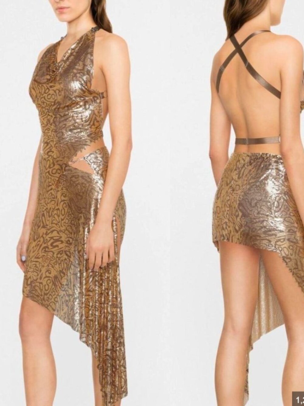 Poster Girl Gold 'Cougar' Chainmail Skirt + Top Set